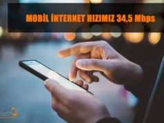 Mobil internet hızımız 34,5 Mbps Mobil internet