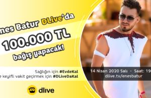 Enes Batur #EvdeKal dedi! DLive yayınında 100.000 TL ödül dağıtacak! Enes Batur